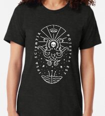 Knowledge - White/Skull Tri-blend T-Shirt