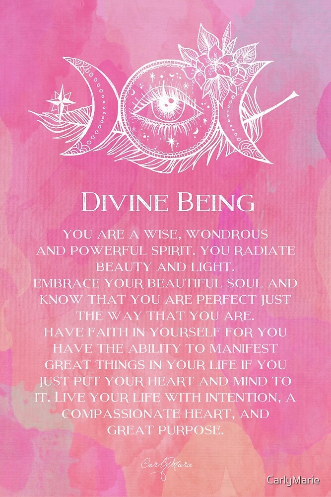 Divine Being By Carlymarie Redbubble