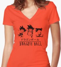 Dragon Balls's Little Goku Women's Fitted V-Neck T-Shirt