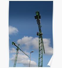 Two Cranes and a Lampost Poster