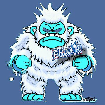 Cute Christmas Monster Yeti Bigfoot Vector. Holiday Cartoon Mascot