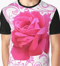 PINK GARDEN ROSES SCROLLS/PATTERNS Graphic T-Shirt