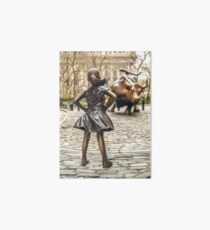 Fearless Girl And Wall Street Bull Statue - New York Art Board