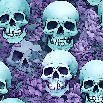 blue and purple skulls