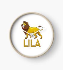Lila Lion Drawstring Bags Clock