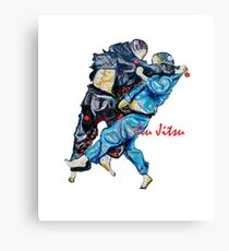 Jitsu-Blue - Bjj /Jiu-Jitsu Painting - Design By Kim Dean Canvas Print