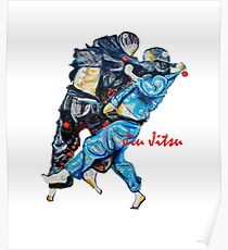 Jitsu-Blue - Bjj /Jiu-Jitsu Painting - Design By Kim Dean Poster