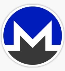 Monero XMR Crypto Currency Icon - Blue Sticker