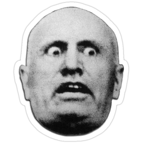 "Benito Mussolini Sticker - Shocked Italian Fascist ...