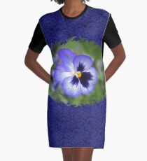 Luminous Pansy Graphic T-Shirt Dress