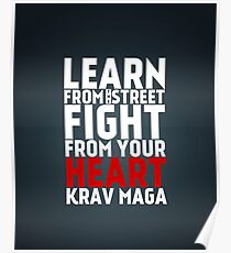 Learn from the street Krav Maga RED Poster