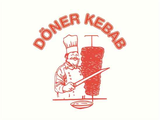  Doner kebab logo Art Print by nerdwaren Redbubble