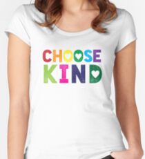 Choose Kind T Shirt - Anti-Bullying - Heart T-Shirt - Rainbow Women's Fitted Scoop T-Shirt