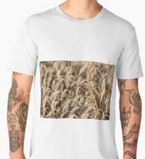 golden wheat field agriculture background Men's Premium T-Shirt