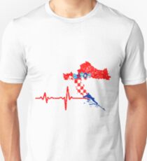 Heartbeat Croatia Silhouette Unisex T-Shirt