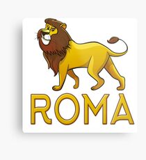 Roma Lion Drawstring Bags Metal Print