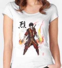 Zuko from Avatar with sumi ink and watercolor Women's Fitted Scoop T-Shirt
