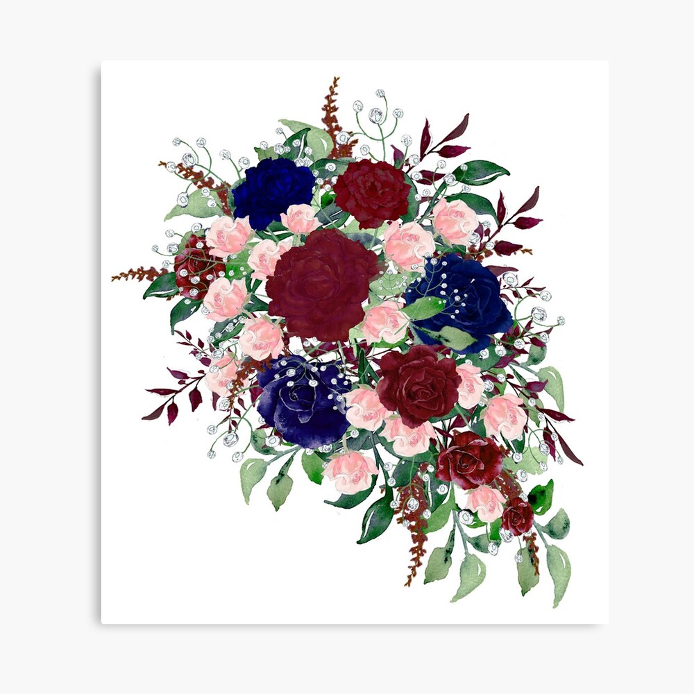 navy floral
