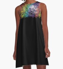 rainbow squiggle A-Line Dress