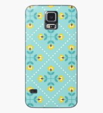 Scandinavian flowers 10, yellow-gray-teal, retro pattern Case/Skin for Samsung Galaxy