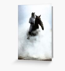 Sergeant testing a gas mask with his horse "Buddy", New York, 1928. Greeting Card
