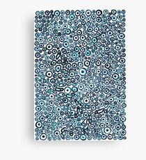 Blue Circles Abstract Pattern Canvas Print