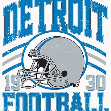 Vintage Football Shape - Detroit Lions (Blue Lions Wordmark)