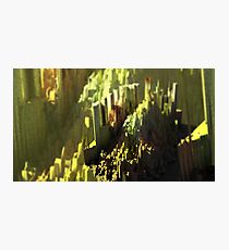 Urban landscape city mountain intricate pattern texture 3d illustration sunset digital painting Photographic Print