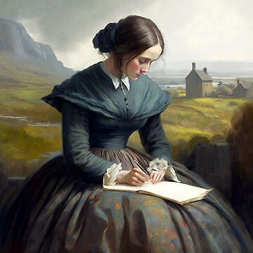 Charlotte Brontë Writing Artwork Art Print for Sale by EmilyInGondal