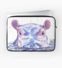 Glückliche Flusspferd-Aquarell-Malerei Laptoptasche