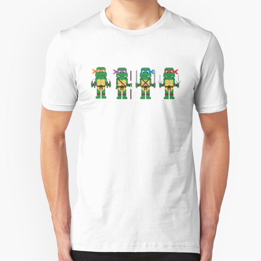 8-Bit Turtles! Slim Fit T-Shirt