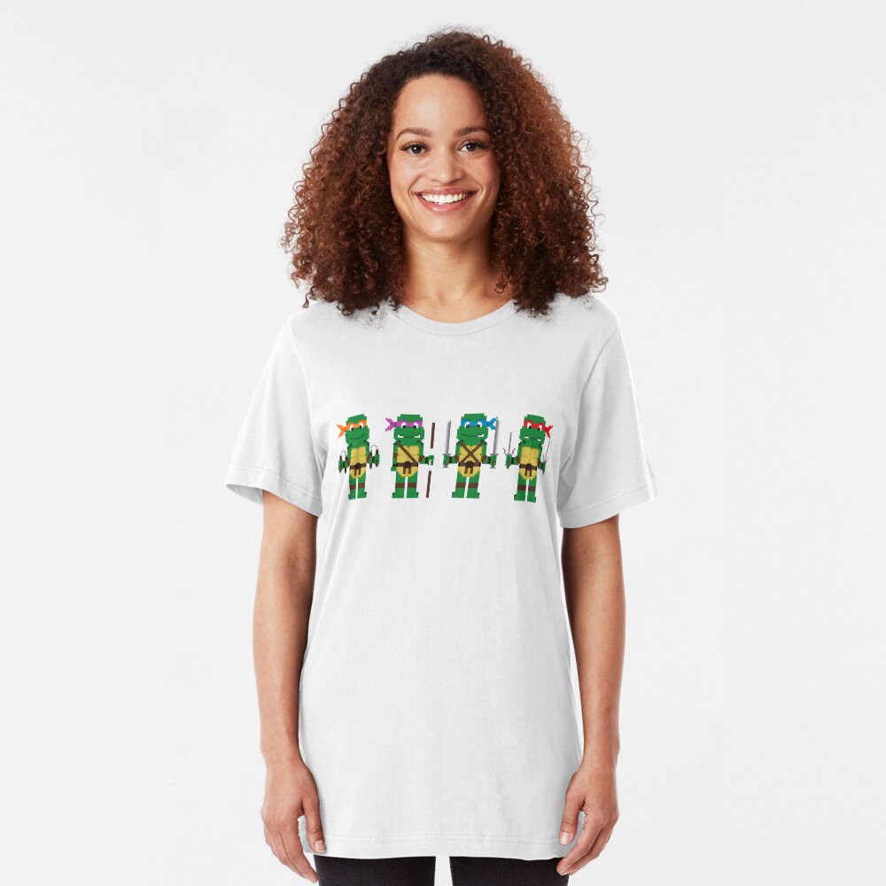 8-Bit Turtles! Slim Fit T-Shirt