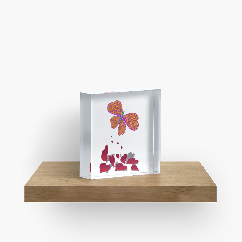Con All My Heart Butterfly Bloque acrílico