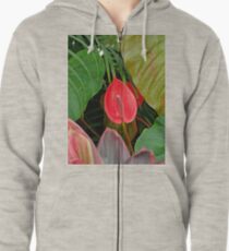 Anthurium Study Zipped Hoodie