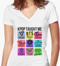 Kpop Taught Me (3rd Gen. Groups Ver.) Women's Fitted V-Neck T-Shirt