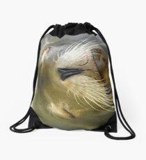 Sleepy Californian Sealion Drawstring Bag