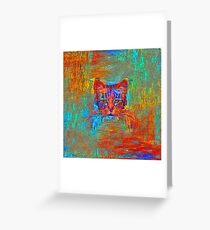 Ninja cat hiding in Modern #Art Greeting Card