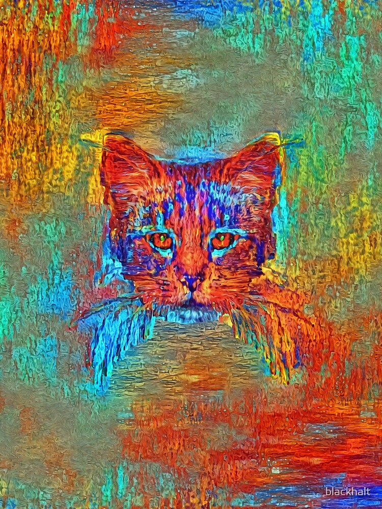 Ninja cat hiding in Modern #Art by blackhalt