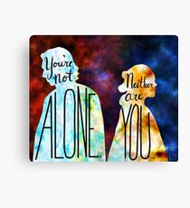 "You're Not Alone." Rey - Kylo Ren Canvas Print