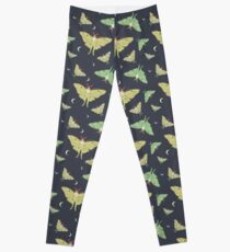Legging Luna Moths con Luna Creciente - Patrón Nocturno