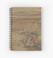 Vintage Pictorial Map of Hartford Connecticut (1864) Spiral Notebook