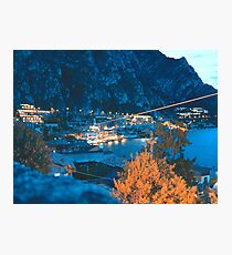 Limone, Lake Garda, Italy at night Photographic Print