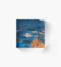 Limone, Lake Garda, Italy at night Acrylic Block