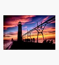 Sunset From the Pier - Grand Haven, Michigan Photographic Print