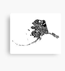 Alaska typography map Canvas Print