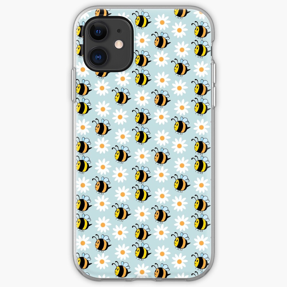 Chubby Bees With Daisies iPhone Case & Cover