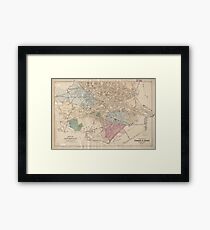 Vintage Map of Cambridge Massachusetts (1891) Framed Print