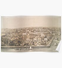 Vintage Pictorial Map of Charleston SC (1851) Poster