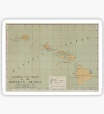 Vintage Lighthouse Map of Hawaii (1898) Sticker
