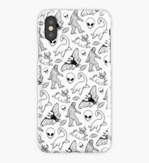 Cryptid Pattern (White Background) iPhone Case